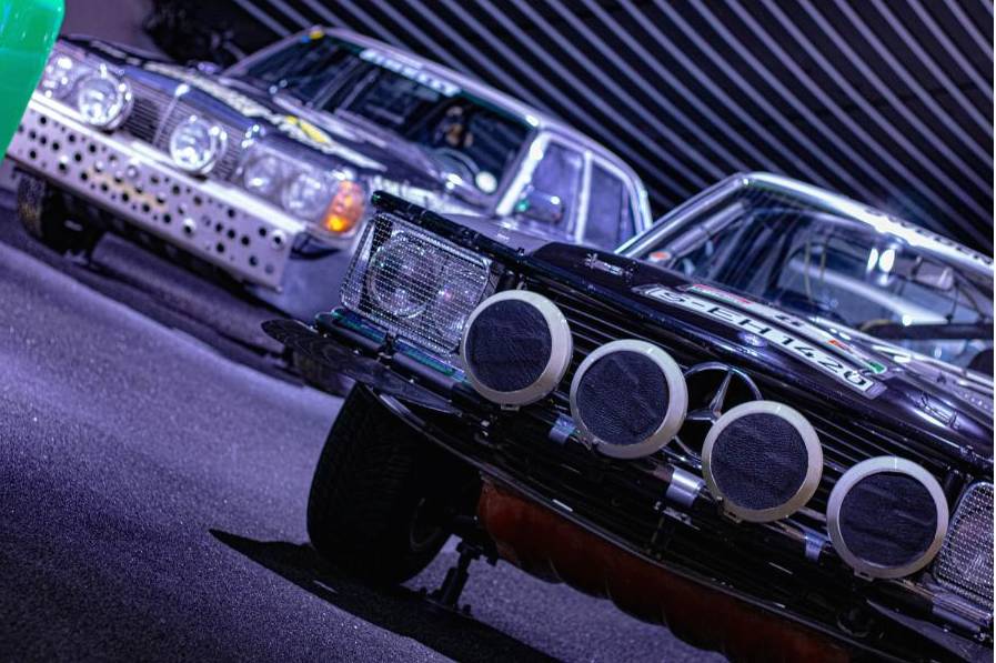 Tuned sports car in workshop